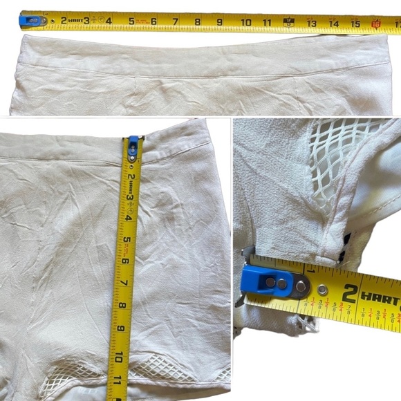 Urban Outfitters Kimchi Blue Cut-Out Mesh Shorts Ivory Size Large Festival Boho - Picture 14 of 14